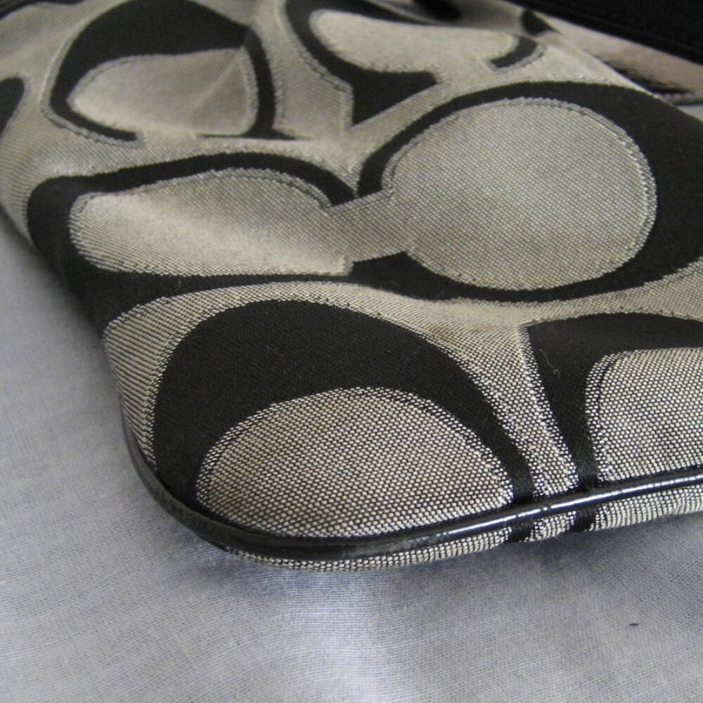 Authentic COACH Poppy Moonlight Crossbody Signature Bag, Black Gray #17047 - Picture 13 of 13